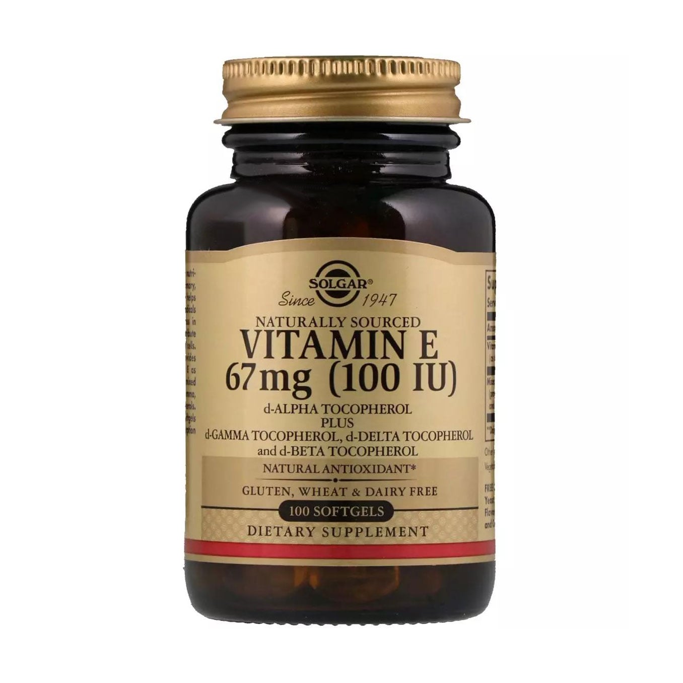Вітамін Е Solgar Vitamin E 67 мг, 100 капсул